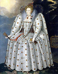 Елизавета I (1558-1603 гг.) – последняя представительница династии Тюдоров. Картина М.Гирертса-младшего