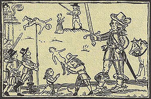 Зверства кавалеров. Гравюра из памфлета 1644 г.