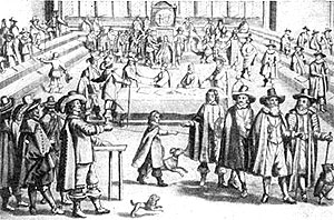 Кромвель разгоняет Долгий парламент 20 апреля 1653 г. Гравюра XVII в.