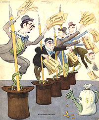 Кактусы-фальшивогазетчики. Карикатура Кукрыниксов, 1953 г.